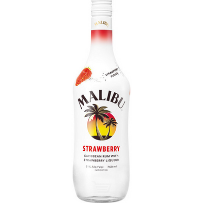 Malibu Strawberry Flavored Rum 750mL Bottle