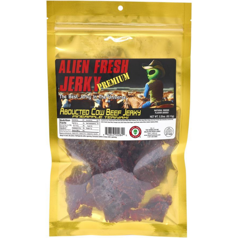 Alien Fresh Abducted Cow Pineapple Teriyaki Beef Jery 3.25oz